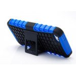 Wholesale iPhone 5 5S TPU+PC Dual  Hybrid Case with Stand (Black-Blue)